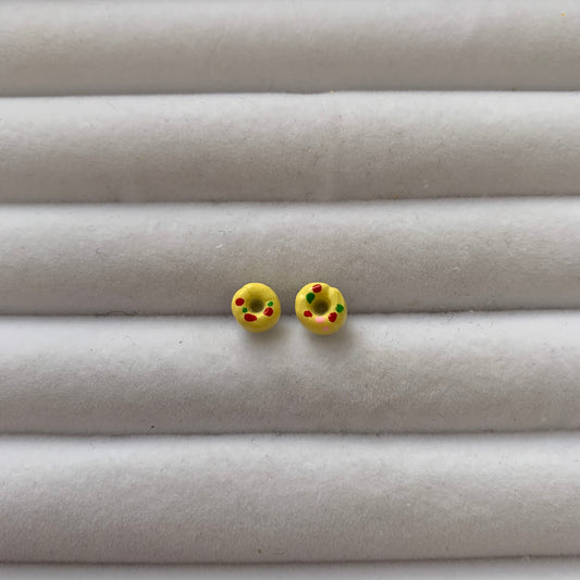 Mini yellow donut children's earrings