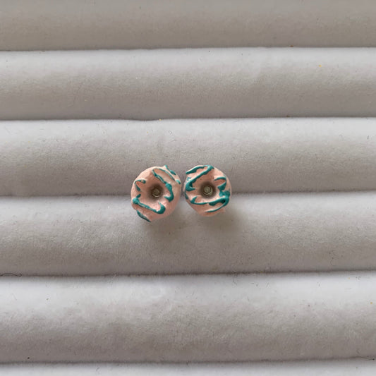Children's pink donut earrings
